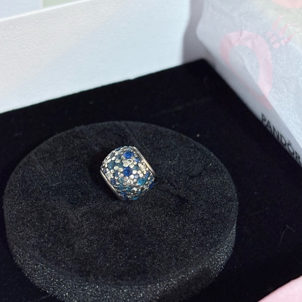 Pandora Silver Ring with Blue Accents